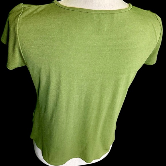 Eileen Fisher 100% Silk ‘Balletneck Cap Sleeve Top’ in “Edamame” Green Size SP - Picture 8 of 14